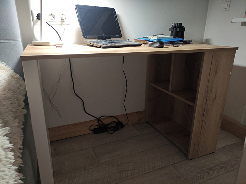 Письменный стол Битти Лофт 116х60х75 дуб вотан / белый матовый фото покупателя 44