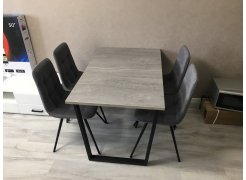 Деревянный стол Лота Лофт 120(160)х75 черный матовый / бетон светлый фото покупателя 645