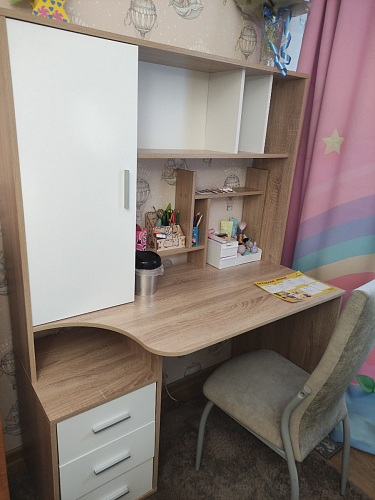 Стол компьютерный КСТ-16 бетон / белый фото покупателя 120