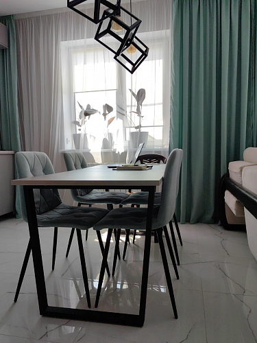 Деревянный стол Лота Лофт 140х80 черный матовый / бетон светлый фото покупателя 91