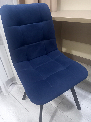 Стул на металлокаркасе Чилли К светло-серый велюр / черный каркас фото покупателя 471