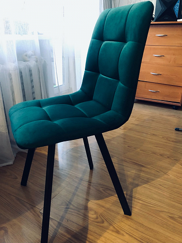 Стул на металлокаркасе Чилли К светло-серый велюр / черный каркас фото покупателя 751