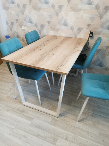 Стол Лота Лофт 120 32 мм бетон / черный матовый фото покупателя 323