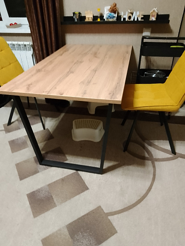 Стол Лота Лофт 140 25 мм черный матовый / бетон фото покупателя 497