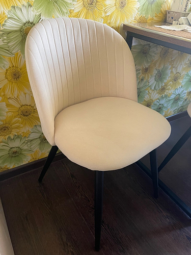 Стул на металлокаркасе Gabi dark beige / black / silver фото покупателя 245