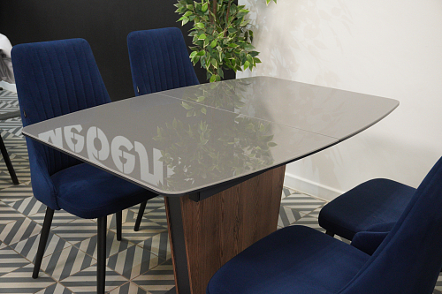 Стол на тумбе Теон дуб антор натуральный / графит из шоурума 4