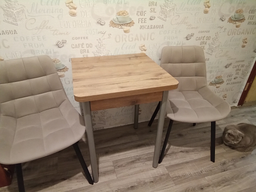 Стул на металлокаркасе Челси велюр коричневый / черный каркас фото покупателя 73