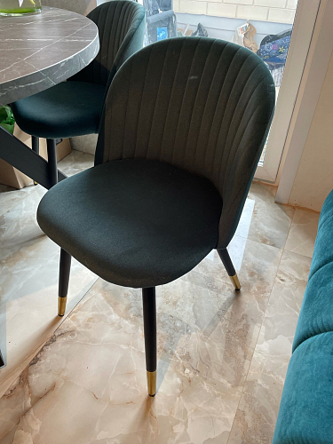 Стул на металлокаркасе Gabi 1 light blue / black / gold фото покупателя 977