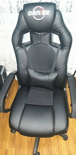 Компьютерное кресло Driver/Драйвер кожзам черный / ткань черный фото покупателя 153
