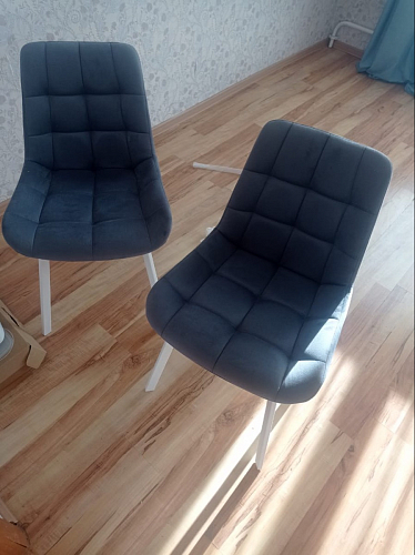 Стул на металлокаркасе Челси морская волна / черный фото покупателя 84