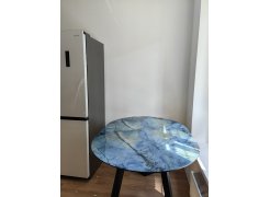Стеклянный стол Алингсос 100(140)х100х76 белый / белая шагрень фото покупателя 1