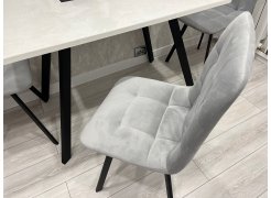 Стул на металлокаркасе Чилли синяя ткань / белый фото покупателя 143