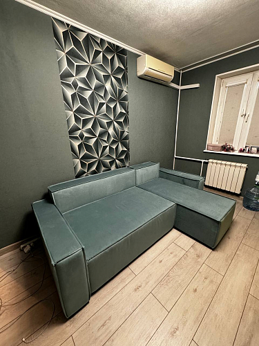 Диван угловой Нова правый экокожа черная фото покупателя 1