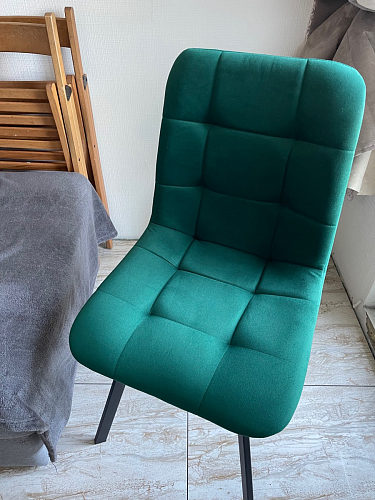 Стул на металлокаркасе Чилли К черный / зеленый фото покупателя 421