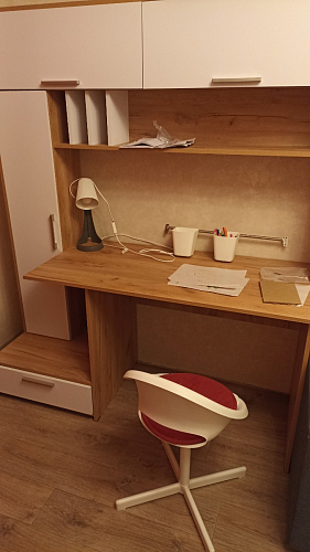 Письменный стол Лайт 03.243 дуб золотой (craft) / белый премиум фото покупателя 120