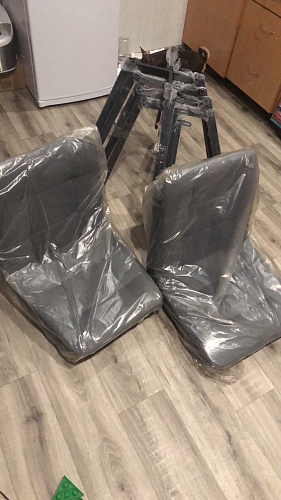 Стул на металлокаркасе Чилли К светло-серый велюр / черный каркас фото покупателя 399