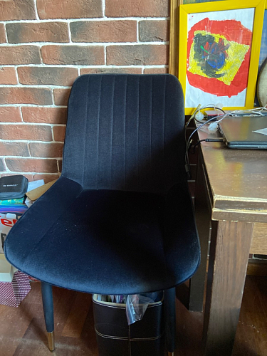 Стул на металлокаркасе Seda 01 blue / gold / black фото покупателя 2