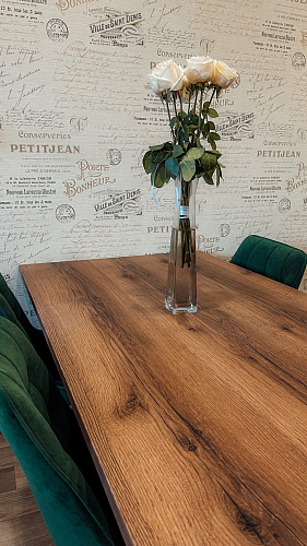 Стол Лота Лофт 140 25 мм черный матовый / дуб вотан фото покупателя 437