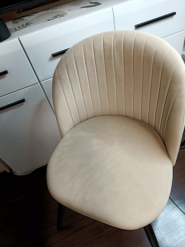 Стул на металлокаркасе Gabi 1 light blue / black / gold фото покупателя 149