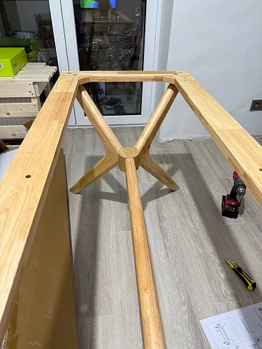 Стол Unika 180x80 белый спеченный камень / светлое дерево фото покупателя 10