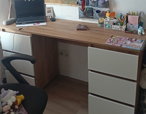 Письменный стол Элла ПС 02 белый / дуб крафт золото фото покупателя 10