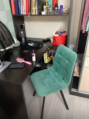 Стул на металлокаркасе Чилли К темно-серый (velutto 32) / черный фото покупателя 616