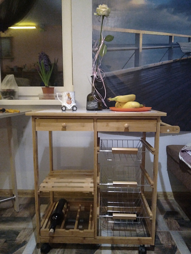 Стол передвижной mod. JW3-2063 натуральный фото покупателя 3