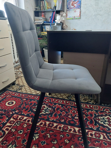 Стул на металлокаркасе Чилли К светло-серый велюр / черный каркас фото покупателя 624