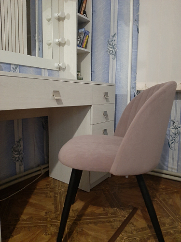 Стул на металлокаркасе Gabi 1 light purple / black / gold фото покупателя 240