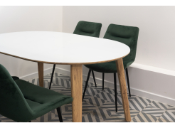 Стеклянный стол Семвэлл белый / дуб монтана из шоурума 2