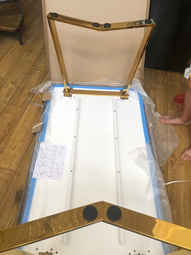 Керамический стол Селена 1 140х80 черный мрамор / золото фото покупателя 7