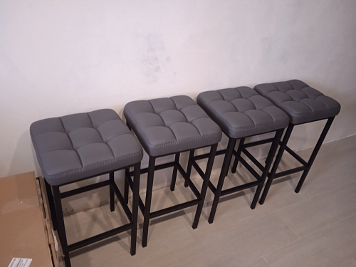 Барный стул Лофт ткань канди грей / черный матовый фото покупателя 326