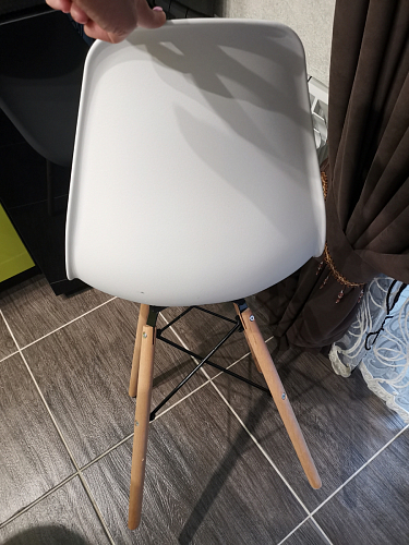 Пластиковый стул Eames PC-015 серо-голубой / дерево фото покупателя 115