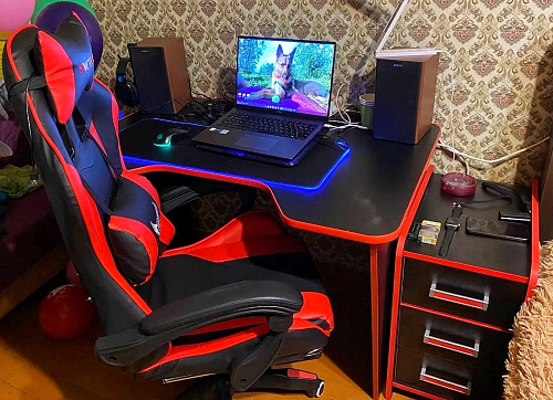 Тумба Ханна черная / красная  - Уцененный экземпляр фото покупателя 30