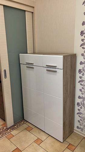 Комод Лайн 13.121 дуб серый craft K 002 PW / белый глянец пвх фото покупателя 10