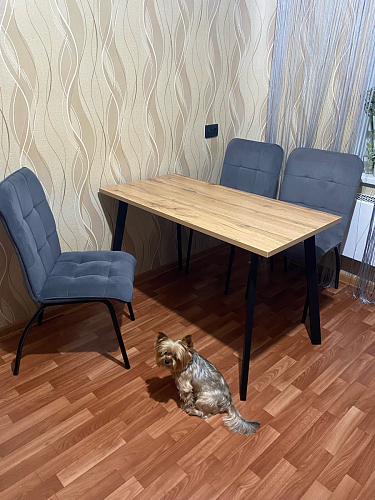 Стол Тринити Лофт 120 32 мм бетон / черный матовый фото покупателя 409