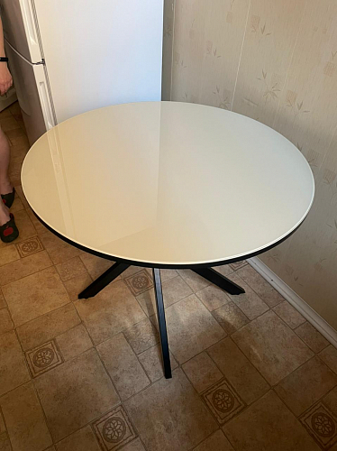 Стеклянный стол DikLine RS90 белый фото покупателя 5