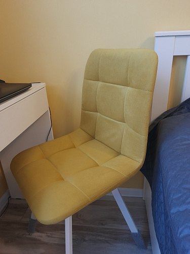 Стул на металлокаркасе Чилли синяя ткань / белый фото покупателя 1199