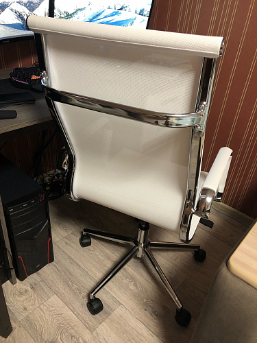 Компьютерное кресло Reus белая сетка / хром фото покупателя 36