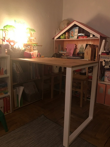 Письменный стол Битти Лофт 116х60х75 дуб вотан / белый матовый фото покупателя 17