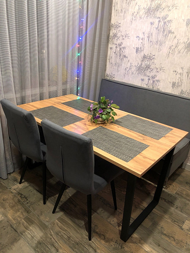 Деревянный стол Лота Лофт 120х75 белый матовый / дуб крафт золотой фото покупателя 494