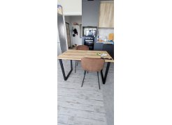 Деревянный стол Лота Лофт 120(160)х75 черный матовый / бетон светлый фото покупателя 456