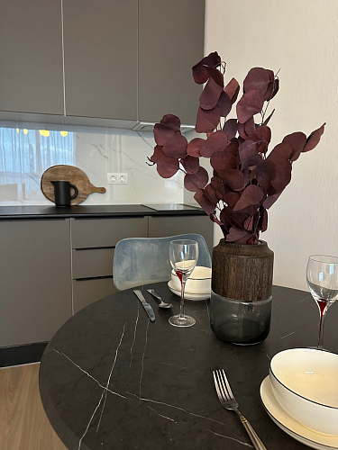 Стол Тулип 90х73 белый мрамор / золото фото покупателя 66