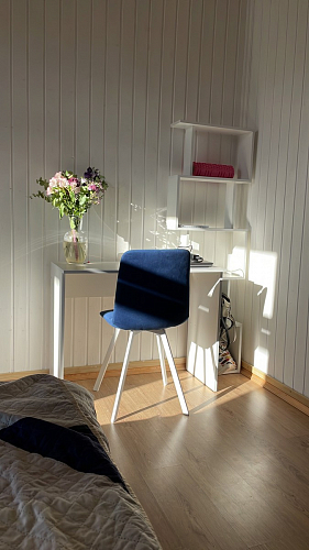 Стул на металлокаркасе Чилли синий / белый фото покупателя 892