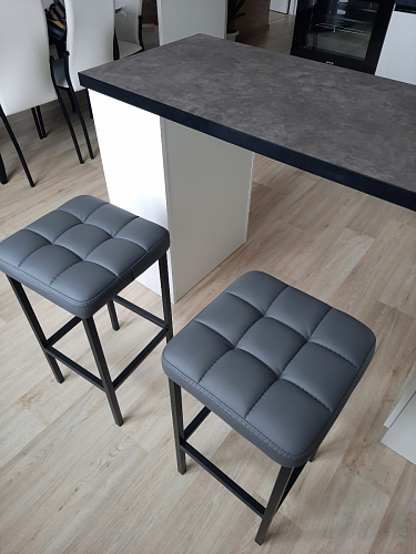 Барный стул Лофт ткань канди крем / черный матовый фото покупателя 79