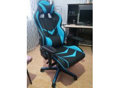 Компьютерное кресло Racer черное / голубое фото покупателя 61