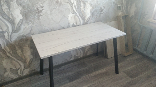 Стол Тринити Лофт 140 25 мм дуб делано темный / белый фото покупателя 133