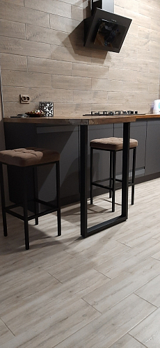 Барный стул Лофт микровелюр катания изумруд / черный матовый фото покупателя 10