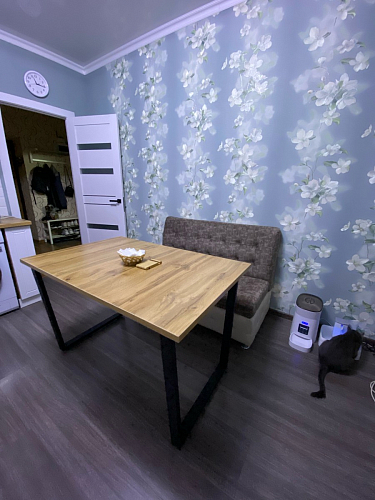 Деревянный стол Лота Лофт 140х80 черный матовый / бетон светлый фото покупателя 550