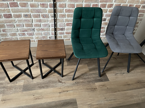 Стул на металлокаркасе Чилли К черный / зеленый фото покупателя 673